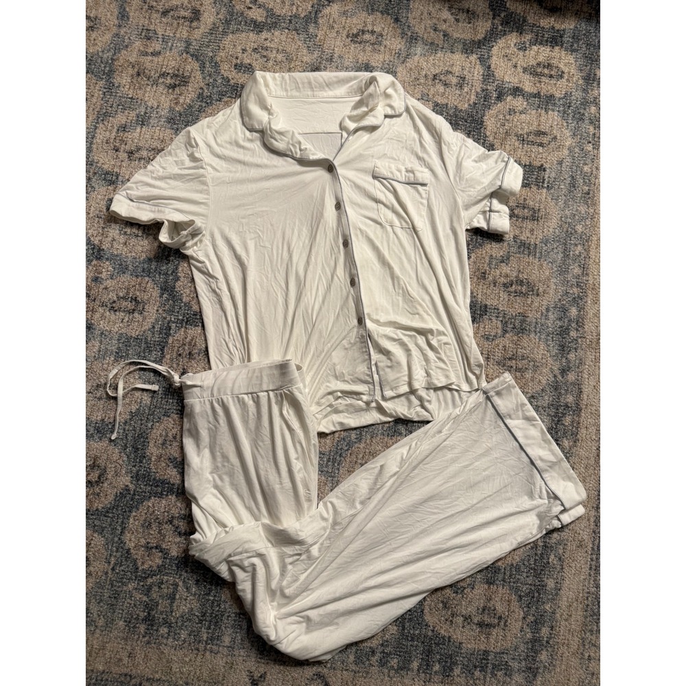 Cozy Earth Women's Bamboo Stretch-Knit Short Sleeve & Pant Pajama Set Size Large